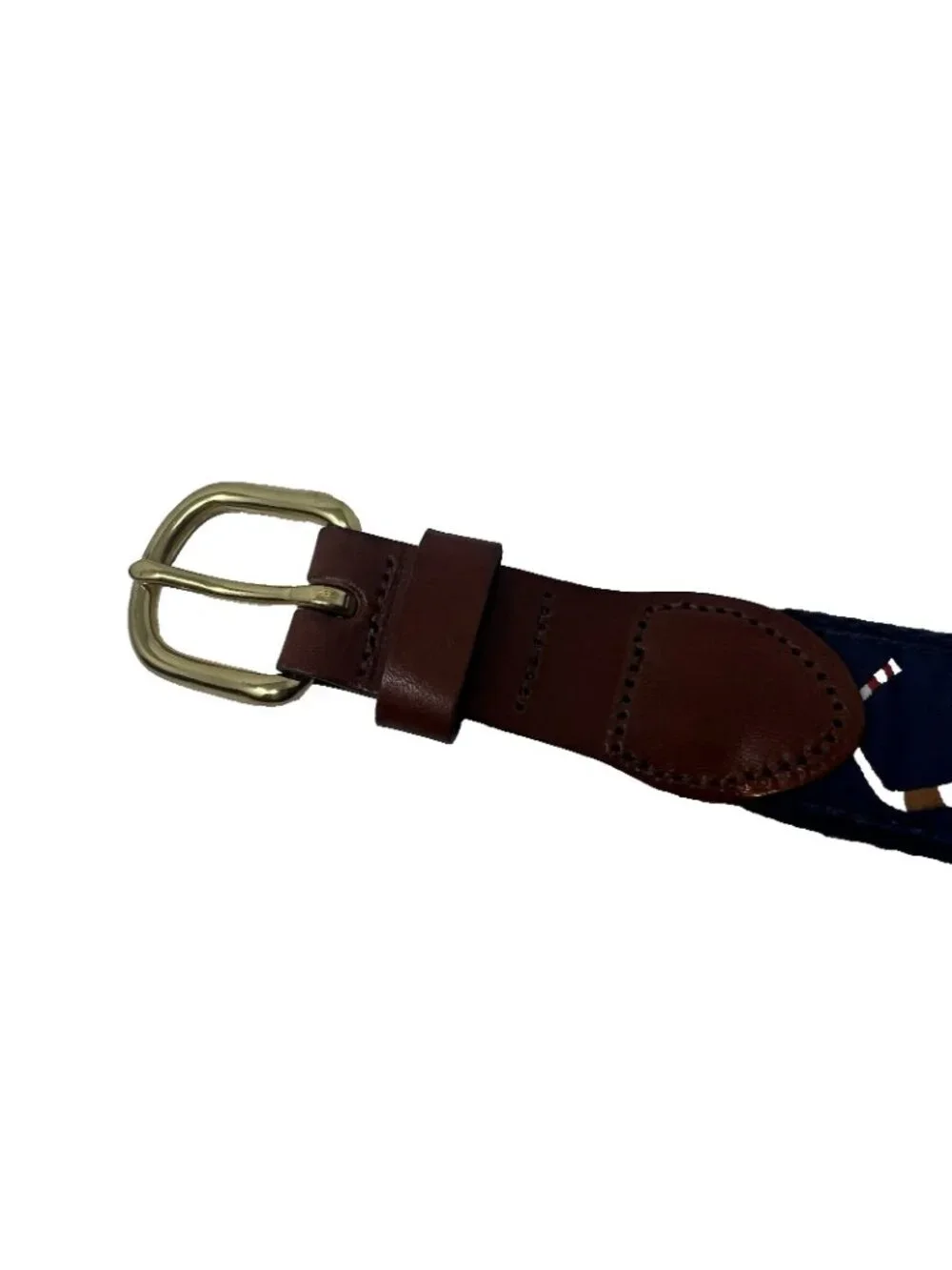 Ice Hockey Stick Puck Essex CT Handmade Leather Belt 36 Brass Buckle Retro